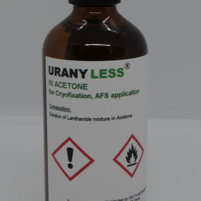 bottle of Uranyless acetone